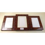 Three marquetry photograph frames