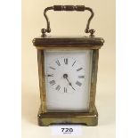 A brass carriage clock - a/f