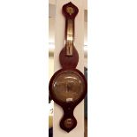 A 19th century mahogany mercury banjo thermometer/barometer by A. Camotti, Halifax