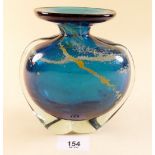 A Medina blue glass vase - 14cm