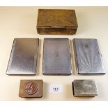 Various cigarette cases, box and vesta cases