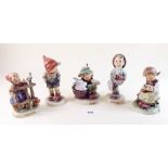 Five various Hummel figures