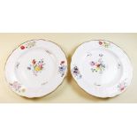 A pair of early Spode plates painted flowers circa 1820, pattern no. 1918, 20cm diameter