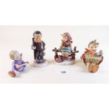 Four small Hummel figures including angel