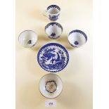 A collection of First Period Worcester tea wares circa 1770 and 1780