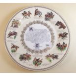 An Aynsley Grand National plate with poem by Michael Gillow