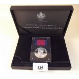 A silver commemorative Waterloo Campaign medal - boxed
