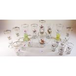 A collection of vintage huntsman printed drinking glasses