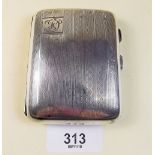 A silver cigarette case - 56g