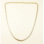 A 9 carat gold spiral flat link necklace 11g