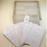 Two early 19th century deeds for 'The Haie' Newnham, and a series of letters relating to legal