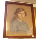 K.C. Lloyd - pastel portrait of a child - 49 x 37cm