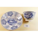 A rare Pearlware cup and saucer 'Boy and Ram' pattern circa 1820