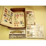 Stamps - a box of GB and All World stamps in packets and in two albums, mint and used, defin and