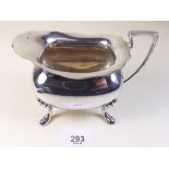 A Walker and Hall silver milk jug, Sheffield 1917 - 237g