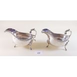 A pair of Aspreys silver plated sauce boats