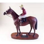 A Beswick Connoisseur group of Red Rum with Brian Fletcher Up on a wooden base