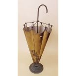 A brass umbrella form stick stand