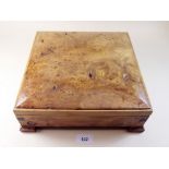 A burr walnut box - 28cm