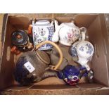 Two Studio pottery teapots and various other teapots