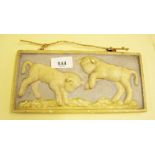 A vintage lamb form nursery wall plaque - 23cm x 11cm