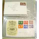 Stamps - three albums of GB first covers 1937 - late 60's including KGVI 1840 - 1940 stamp centenary