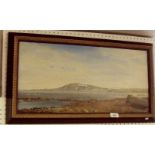 James Horne - oil on canvas coastal landscape - 30 x 60cm