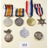 A WWI pair of naval medals to FC Gregory Sto 1 RN SS 103995, comprising War Medal and Victory