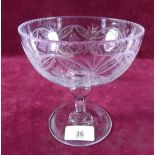 A Victorian cut glass bowl 14cm tall