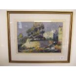 Arthur Rowlands (1904 - 2000) - pastel Chateau de Montfin, Provence - 26 x 39cm