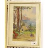 Max Romer - watercolour Madeira scene - 22 x 15cm