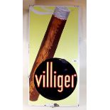A 1950's 'Villiger Cigars' enamel advertising sign - 70 x 34cm