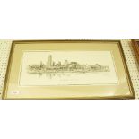 Len F Tantillo - limited edition pen and ink print 'The State Capital, Albany, New York' - 22 x