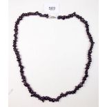 A natural garnet necklace