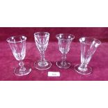 Four various Georgian or Victorian drinking glasses