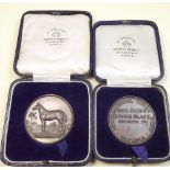 Two Mappin and Webb bronze medals for the International Horse Show - boxed