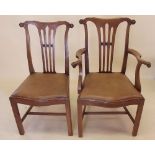 A Chippendale style carver chair and similar diner