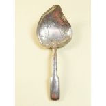 A silver fiddle pattern caddy spoon, London 1823