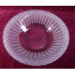 A large Rene Lalique glass 'Jaffa' fruit bowl moulded over lapping stylised leaves, 31cm diameter,