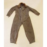 A 1941 RAF pattern heated Sidcot flying suit with detachable fleece collar (size 4, 5'9")