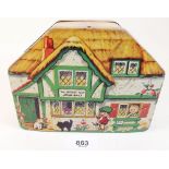 A Mabel Lucie Attwell 'The House that Jack Built' biscuit tin by MacFarlane