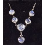 A moonstone and silver necklace