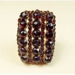 A 9 carat gold ring set large garnet - size P