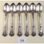 A set of six silver Kings Pattern teaspoons possibly by John Harris, London 1837 - approx 220g