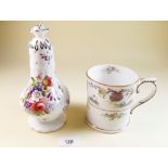 A Royal Worcester tankard dated 1922 and a Hammersley floral sugar sifter