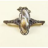 A shell and white metal brooch