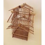 A bamboo bird cage