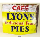 A 1950's 'Lyons Cafe' enamel sign 'Individual Fruit Pies' - 40 x 47cm