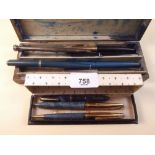 Various old ink pens etc