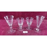 Four Georgian or Victorian drinking glasses